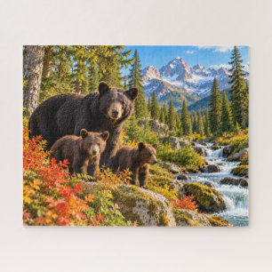 Bärenfamilie in den Bergen Puzzle