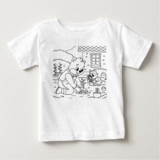 Bärenfamilie und Kaninchenmutter Cartoon Baby T-shirt