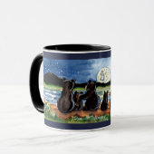 Bärenfamilie und Mondnachtsdesigner Blaue Tasse (Vorderseite Links)