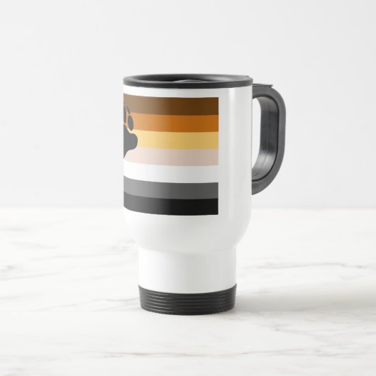 Bärenfarben Flag Schwarze Paw Reisebecher (VorderseiteRechts)