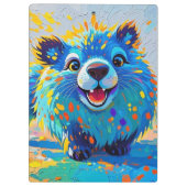 Bärenfarbenes abstraktes Tierkunstdesign Klemmbrett (Rückseite)