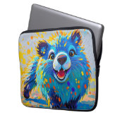 Bärenfarbenes abstraktes Tierkunstdesign Laptopschutzhülle (Vorderseite Links)