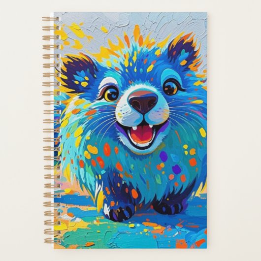 Bärenfarbenes abstraktes Tierkunstdesign Planer (Vorderseite)