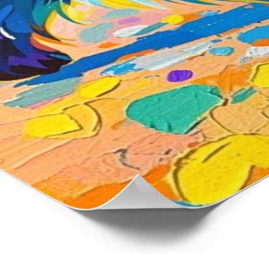 Bärenfarbenes abstraktes Tierkunstdesign Poster (Ecke)