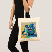 Bärenfarbenes abstraktes Tierkunstdesign Tragetasche (Vorderseite (Produkt))
