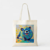Bärenfarbenes abstraktes Tierkunstdesign Tragetasche (Rückseite)