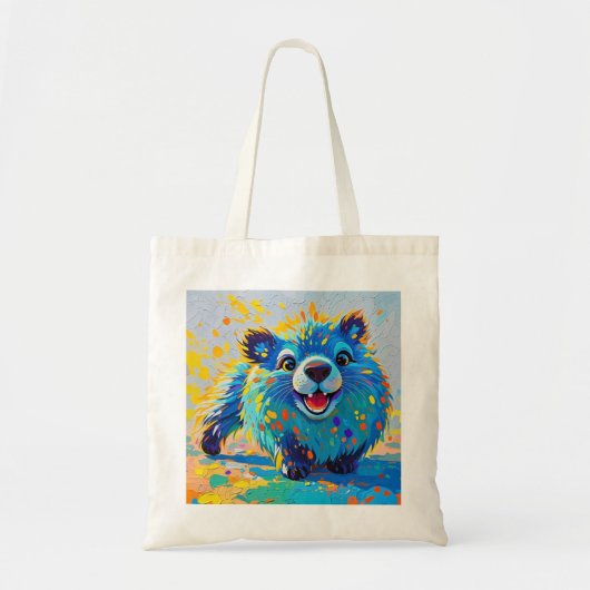 Bärenfarbenes abstraktes Tierkunstdesign Tragetasche (Vorne)