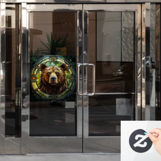 Bärenfensterklammer Fensteraufkleber (Büro Tür)