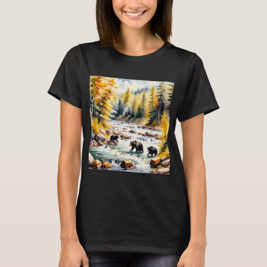 Bärenfischen v2 T-Shirt (Vorderseite)