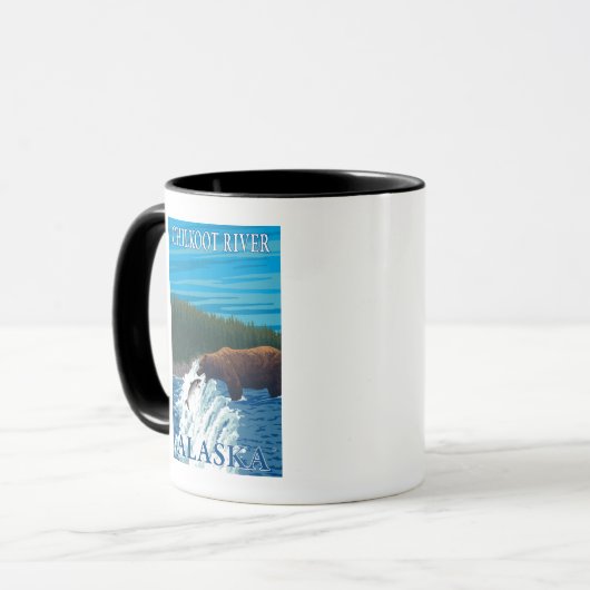 Bärenfischerei im Fluss Chilkoot, Alaska Tasse (Vorderseite Links)