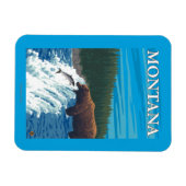 Bärenfischerei im Fluss - Montana Magnet (Horizontal)