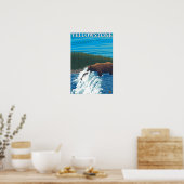 Bärenfischerei im Fluss - Yellowstone National Poster (Küche)
