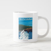 Bärenfischerei in Fluss - Montana Jumbo-Tasse (Rechts)