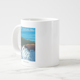 Bärenfischerei in Fluss - Petersburg, Alaska Jumbo-Tasse
