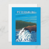 Bärenfischerei in Fluss - Petersburg, Alaska Postkarte (Vorne/Hinten)