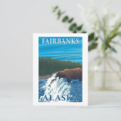 Bärenfischerei in Flüssen - Fairbanks, Alaska Postkarte (Stehend Vorderseite)