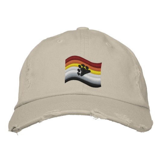 Bärenflagge bestickte Baseballkappe (Vorderseite)