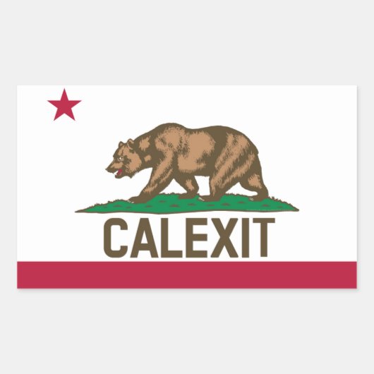 Bärenflagge CALEXIT California Rechteckiger Aufkleber (Vorderseite)