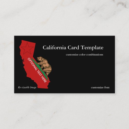 Bärenflagge California Staat Business Card Visitenkarte (Vorderseite)