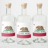 Bärenflagge der Republik Kalifornien: Cali Golden  Alkoholflaschenetikett (Flaschen)