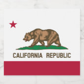 Bärenflagge der Republik Kalifornien: Cali Golden Alkoholflaschenetikett (Einzelnes Label)