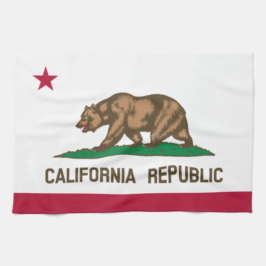 Bärenflagge der Republik Kalifornien: Cali Golden Geschirrtuch (Horizontal)