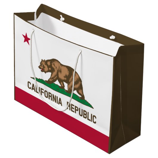 Bärenflagge der Republik Kalifornien: Cali Golden Große Geschenktüte (Vorderseite Schrägansicht)
