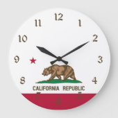 Bärenflagge der Republik Kalifornien: Cali Golden Große Wanduhr (Vorderseite)