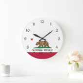 Bärenflagge der Republik Kalifornien: Cali Golden Große Wanduhr (Zuhause)