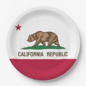 Bärenflagge der Republik Kalifornien: Cali Golden Pappteller (Vorderseite)