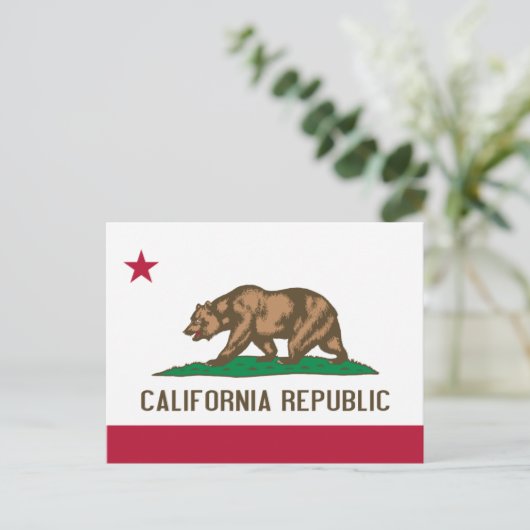 Bärenflagge der Republik Kalifornien: Cali Golden Postkarte (Stehend Vorderseite)