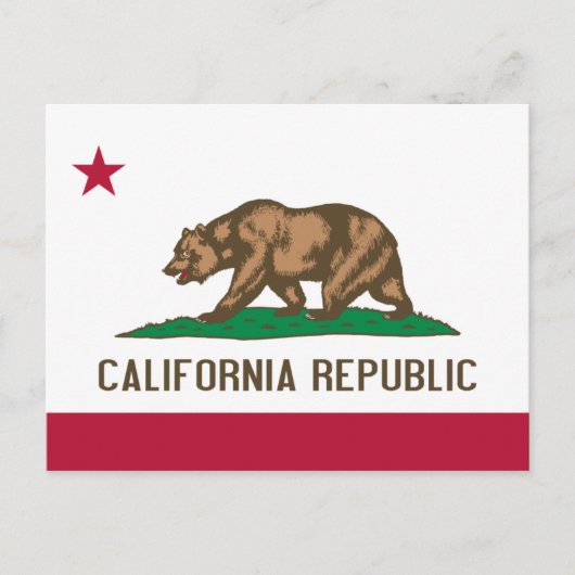 Bärenflagge der Republik Kalifornien: Cali Golden Postkarte (Vorderseite)