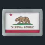 Bärenflagge der Republik Kalifornien: Cali Golden  Rechteckige Gürtelschnalle<br><div class="desc">Die Flagge der Republik Kalifornien ist ein Symbol der Republik der kurzen Bärenflagge, die 1846 für einen Zeitraum von 25 Tagen existierte. Die Flagge ist ein einfaches Design mit einem roten Single auf weißem Hintergrund. Der Stern soll den einsamen Staat darstellen, und der weiße Hintergrund soll Reinheit und Unschuld symbolisieren....</div>
