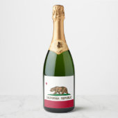 Bärenflagge der Republik Kalifornien: Cali Golden Schaumweinetikett (Vorderseite)