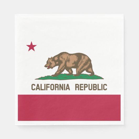Bärenflagge der Republik Kalifornien: Cali Golden  Serviette (Vorderseite)