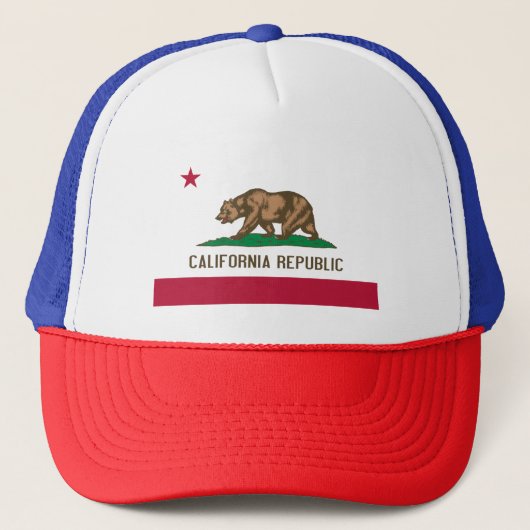 Bärenflagge der Republik Kalifornien: Cali Golden Truckerkappe (Vorderseite)