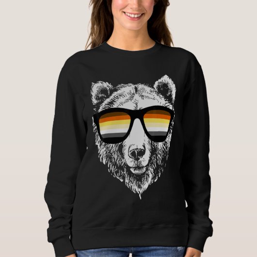 Bärenflagge Gay Pride Lgbtq Sonnenbrille Sweatshirt (Vorderseite)