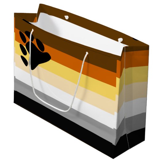 Bärenflagge Große Geschenktüte (Vorderseite Schrägansicht)