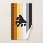 Bärenflagge mit Paw Badhandtuch Set (Handtuch)