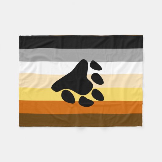 Bärenflagge mit Paw Fleecedecke (Vorderseite (Horizontal))
