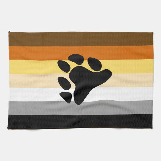 Bärenflagge mit Paw Geschirrtuch (Horizontal)