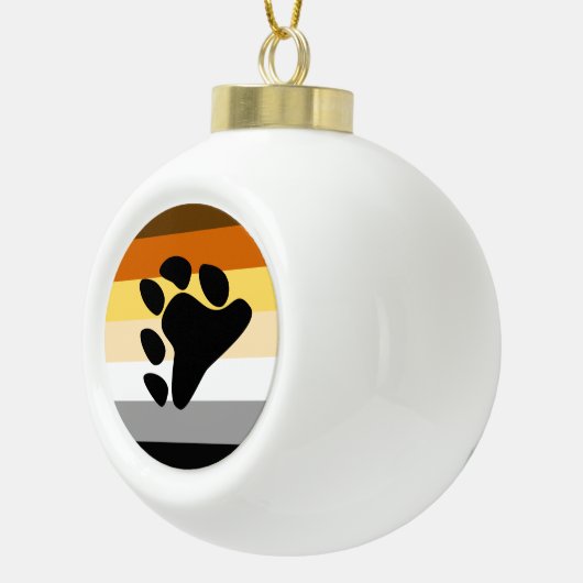 Bärenflagge mit Paw Keramik Kugel-Ornament (Rechts)