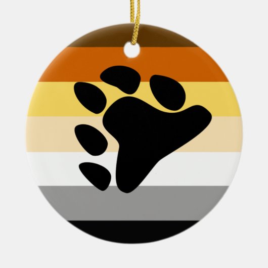 Bärenflagge mit Paw Keramik Ornament (Vorne)