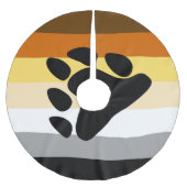 Bärenflagge mit Paw Polyester Weihnachtsbaumdecke (Vorderseite)