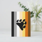 Bärenflagge mit Paw Postkarte (Stehend Vorderseite)