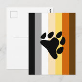 Bärenflagge mit Paw Postkarte (Vorne/Hinten)