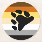 Bärenflagge mit Paw Runder Pappuntersetzer (Vorderseite)