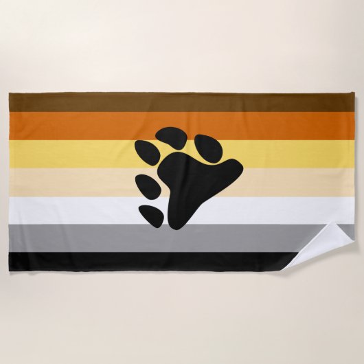 Bärenflagge mit Paw Strandtuch (Vorderseite)