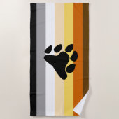 Bärenflagge mit Paw Strandtuch (Vorderseite)
