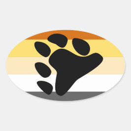 Bärenflagge Ovaler Aufkleber